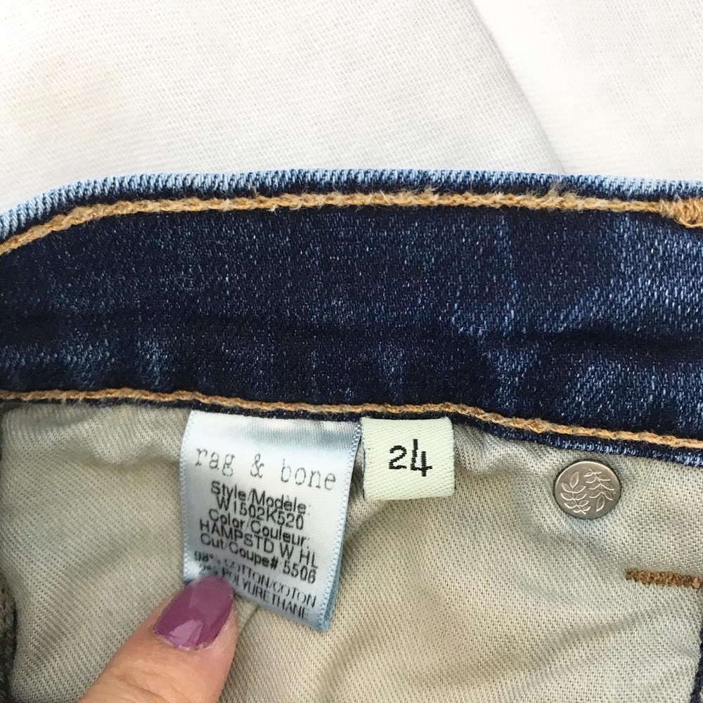 Rag & Bone medium wash Hampstead Skinny Jeans 24 - Picture 11 of 13